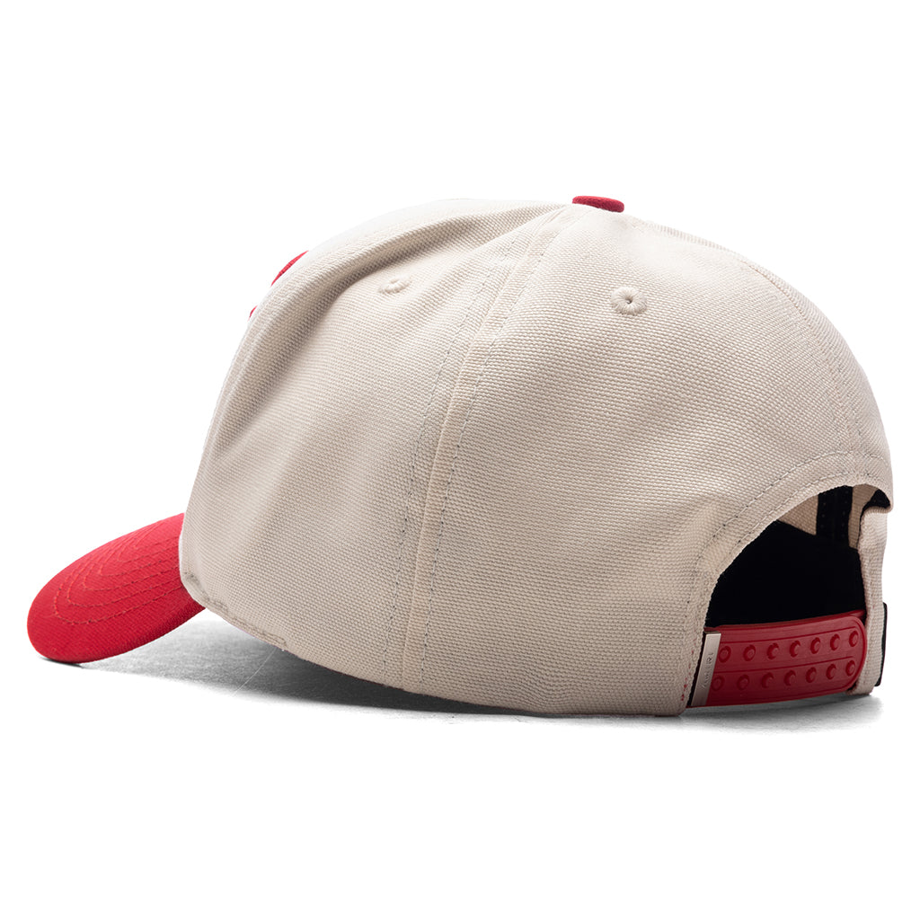 Staggered Amiri Canvas Hat - Alabaster/Red