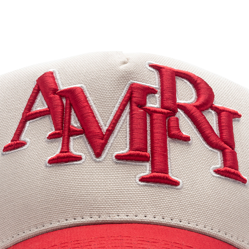Staggered Amiri Canvas Hat - Alabaster/Red