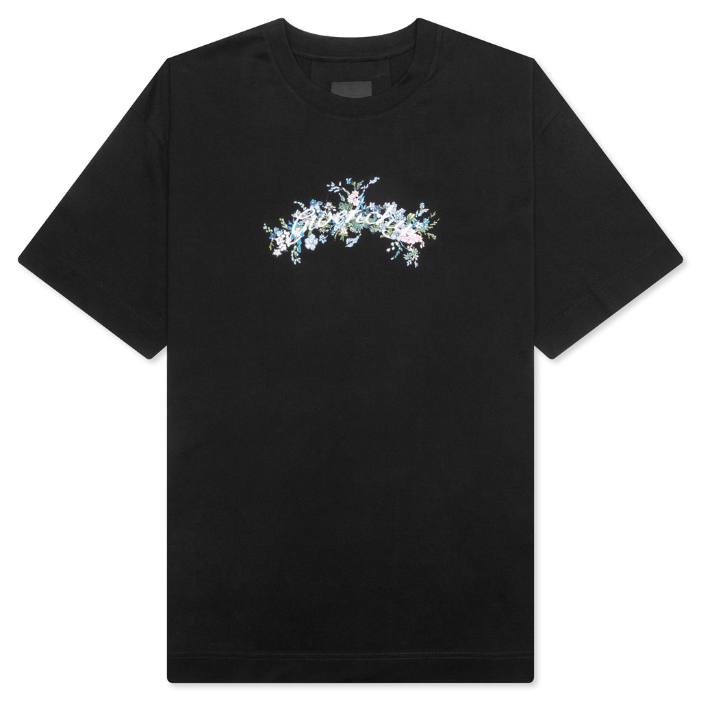Flowers Cotton T-Shirt - Black