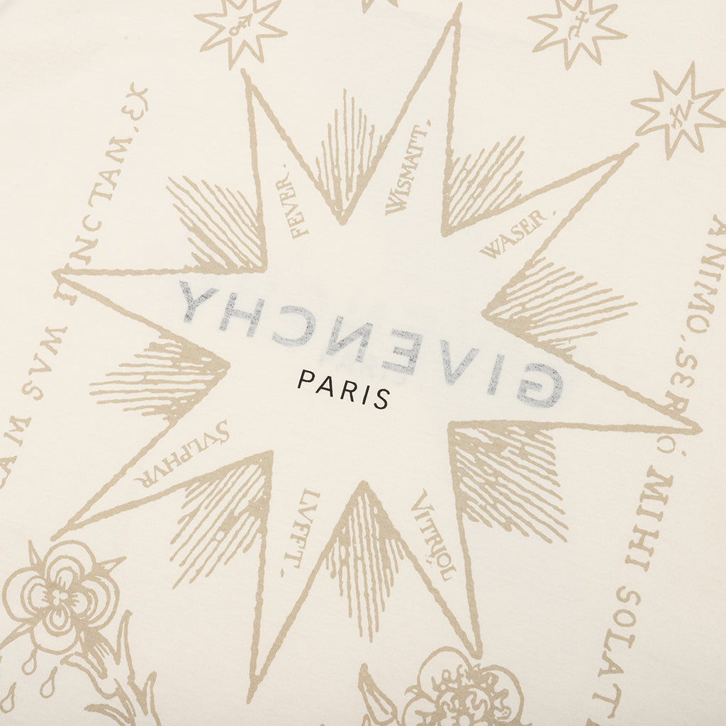 Reverse Cotton with Tarot Print T-Shirt - Ivory