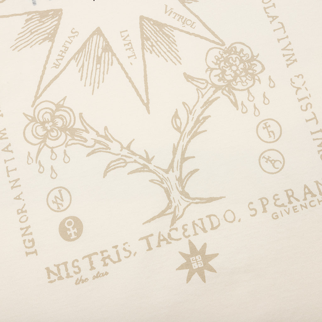 Reverse Cotton with Tarot Print T-Shirt - Ivory