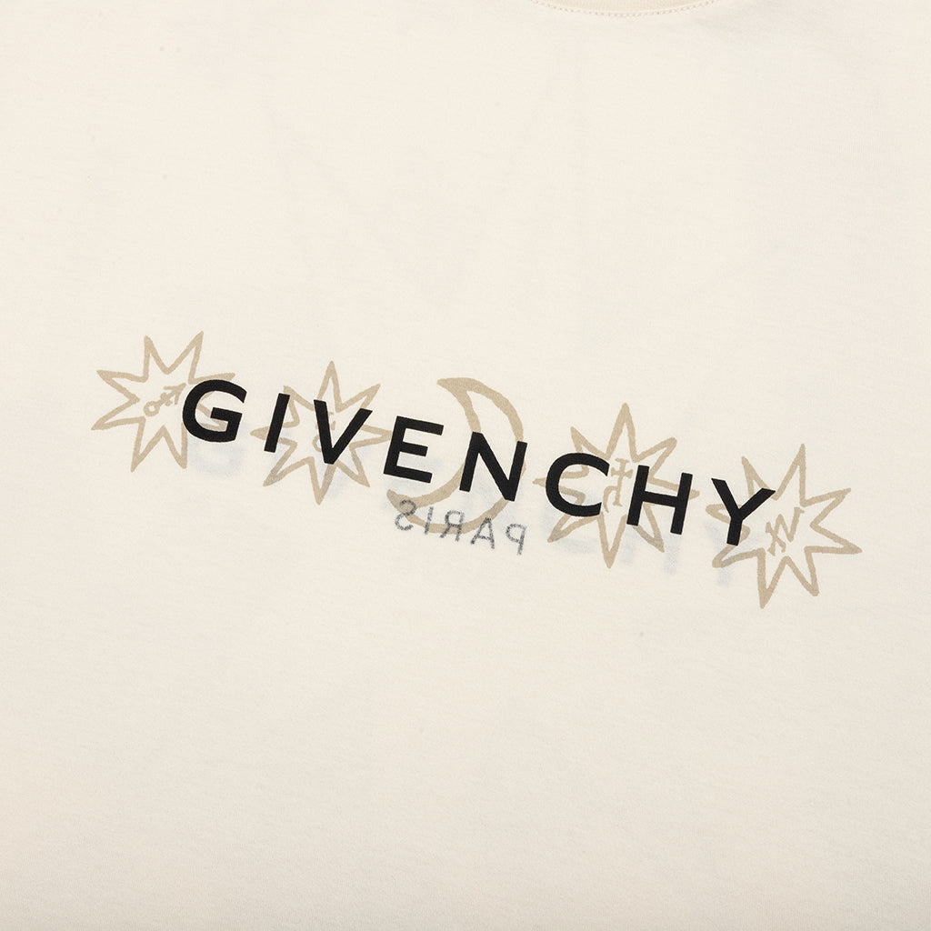 Reverse Cotton with Tarot Print T-Shirt - Ivory
