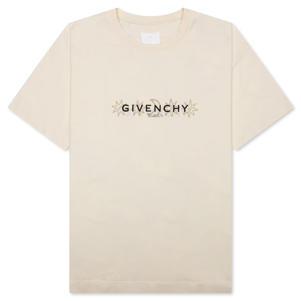 Reverse Cotton with Tarot Print T-Shirt - Ivory