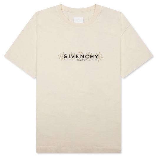 Reverse Cotton with Tarot Print T-Shirt - Ivory