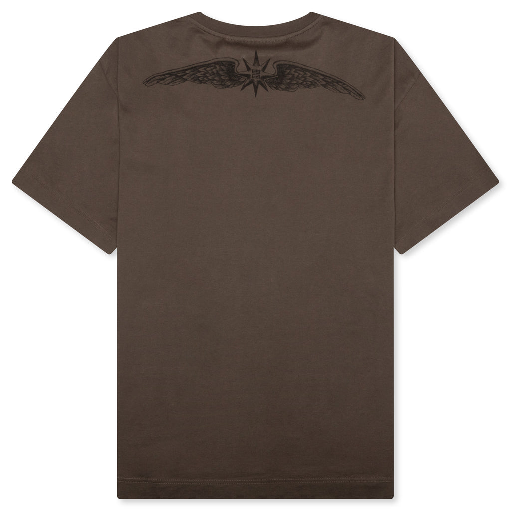 Wings Cotton T-Shirt - Khaki