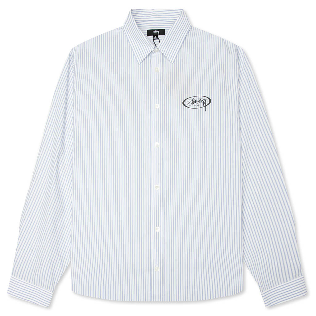 Standard L/S Shirt Logo - Blue Stripe