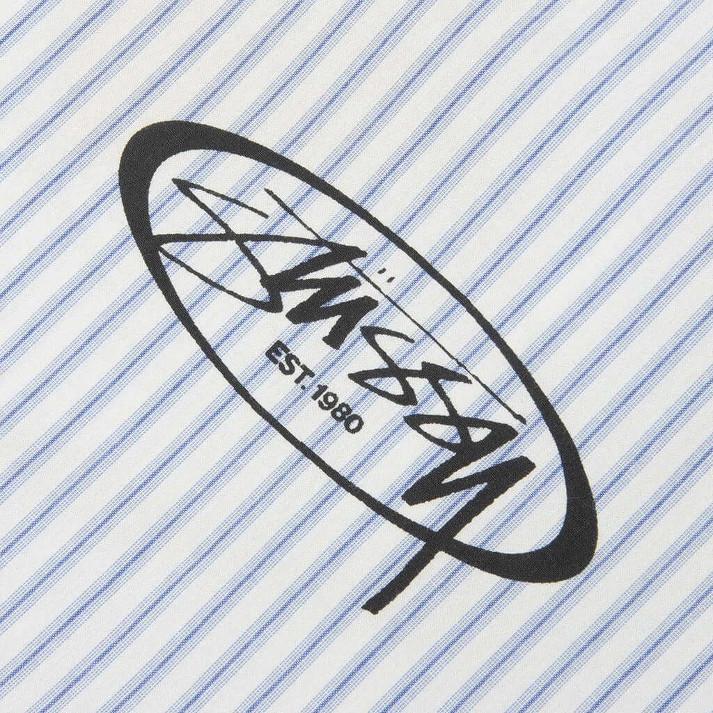 Standard L/S Shirt Logo - Blue Stripe