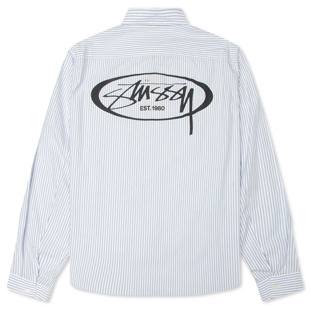 Standard L/S Shirt Logo - Blue Stripe