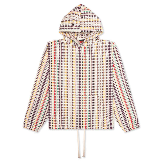 Stitch Poncho Hoodie - Ecru