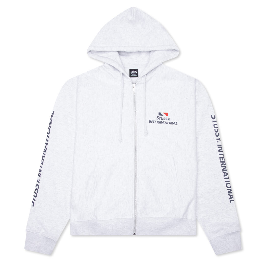 Stüssy International Zip Hoodie - Ash Heather