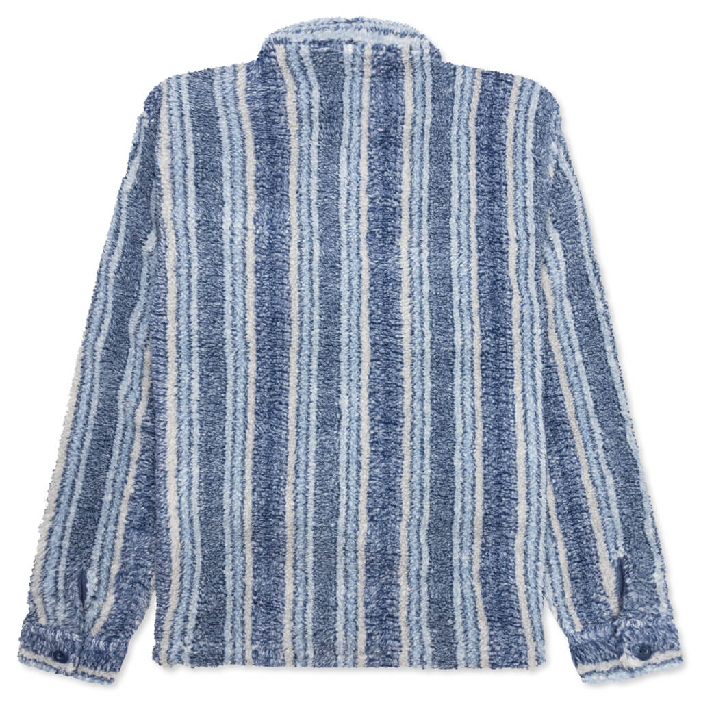 Stripe Sherpa Shirt - Indigo