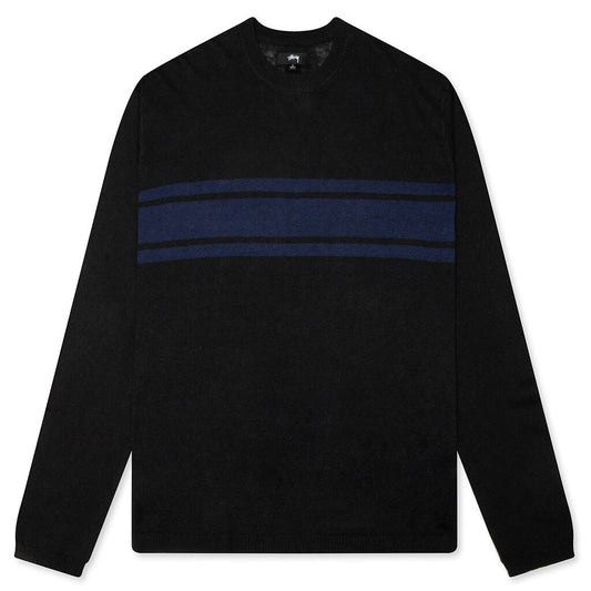 Lightweight Striped Sweater - Black