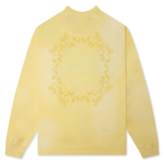 Stud Logo Washed L/S Paisley -  Washed Yellow