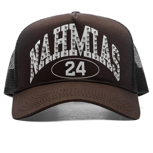 Studded Nahmias Marque Trucker Hat - Brown