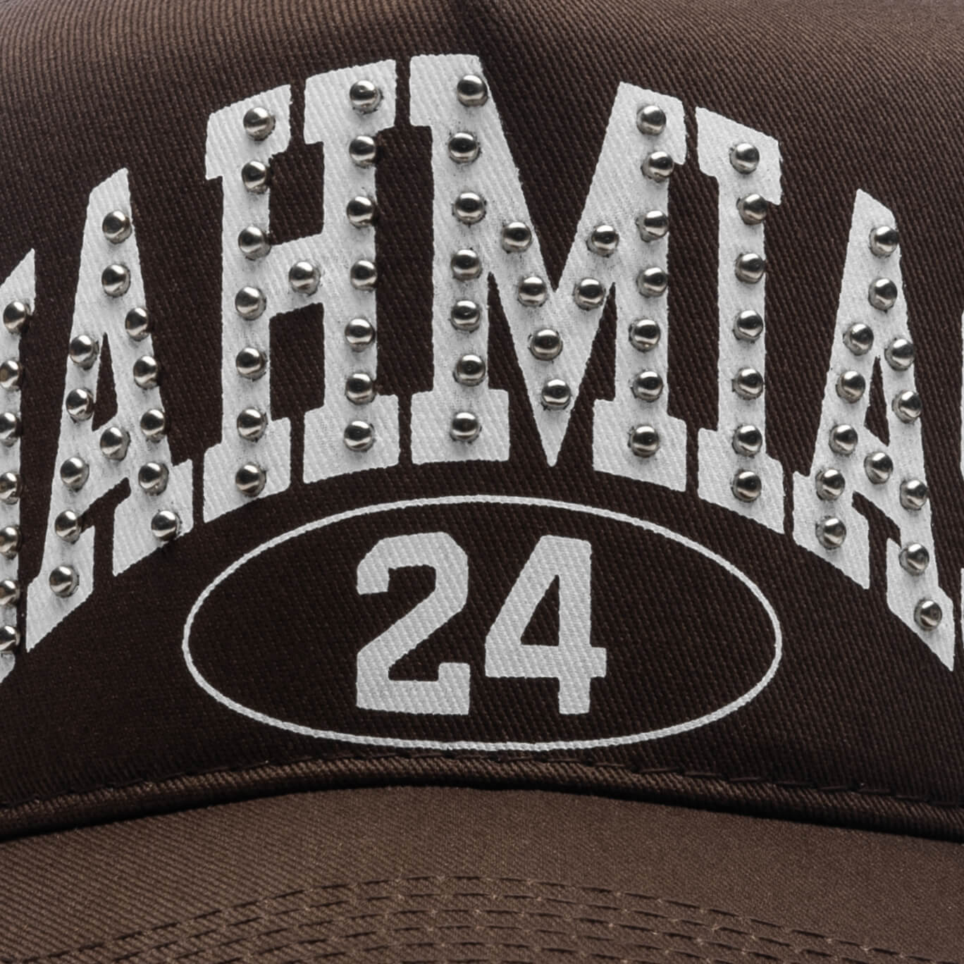 Studded Nahmias Marque Trucker Hat - Brown