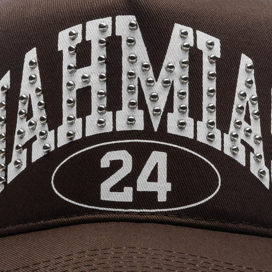 Studded Nahmias Marque Trucker Hat - Brown