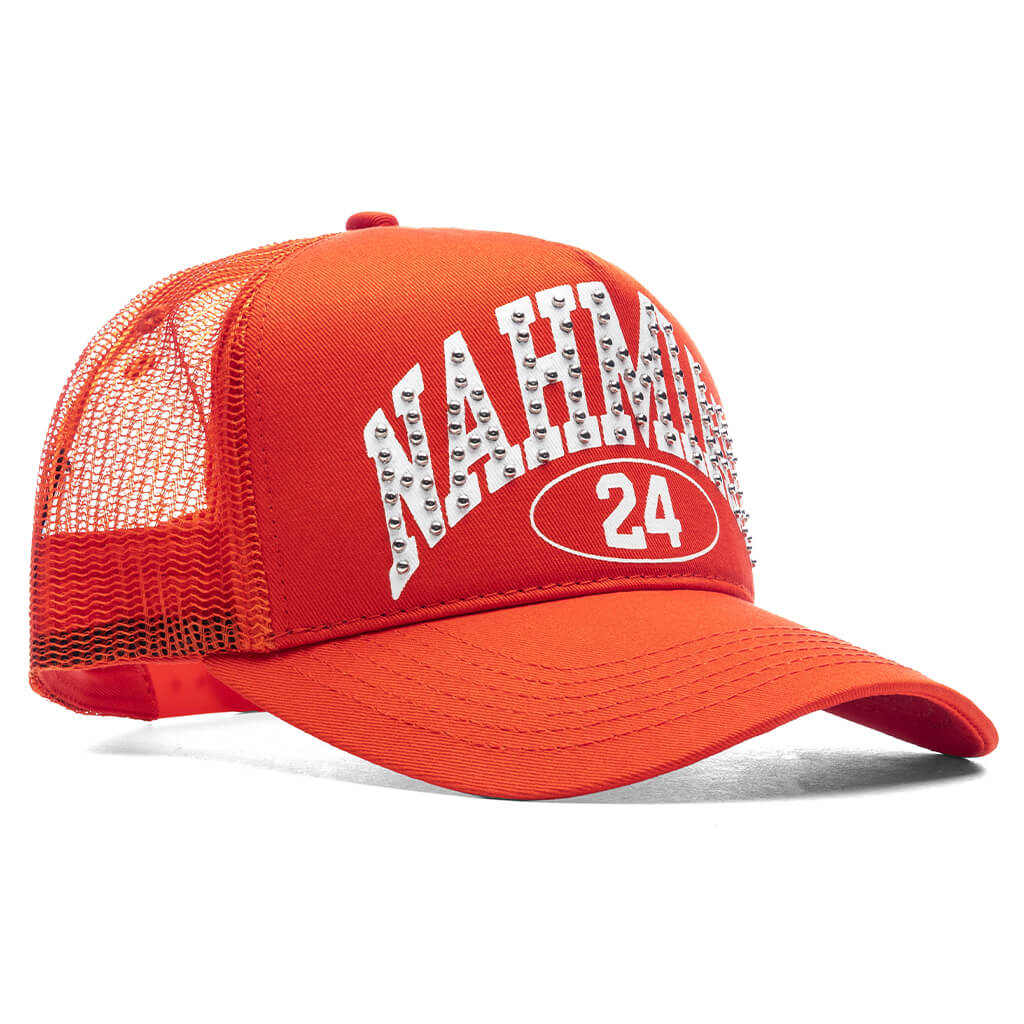 Studded Nahmias Marque Trucker Hat - Orange