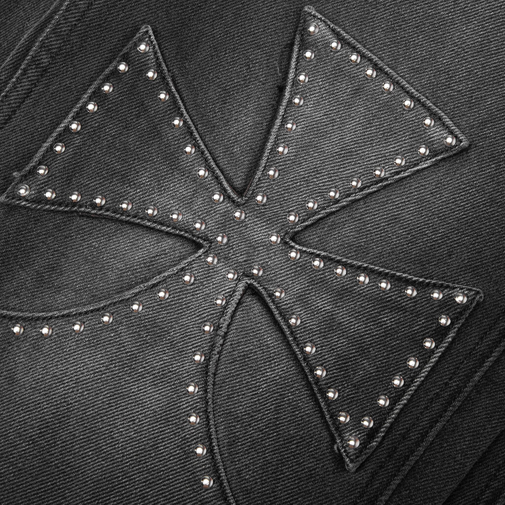 Studded Chopper Carpenter Pant - Vintage Black