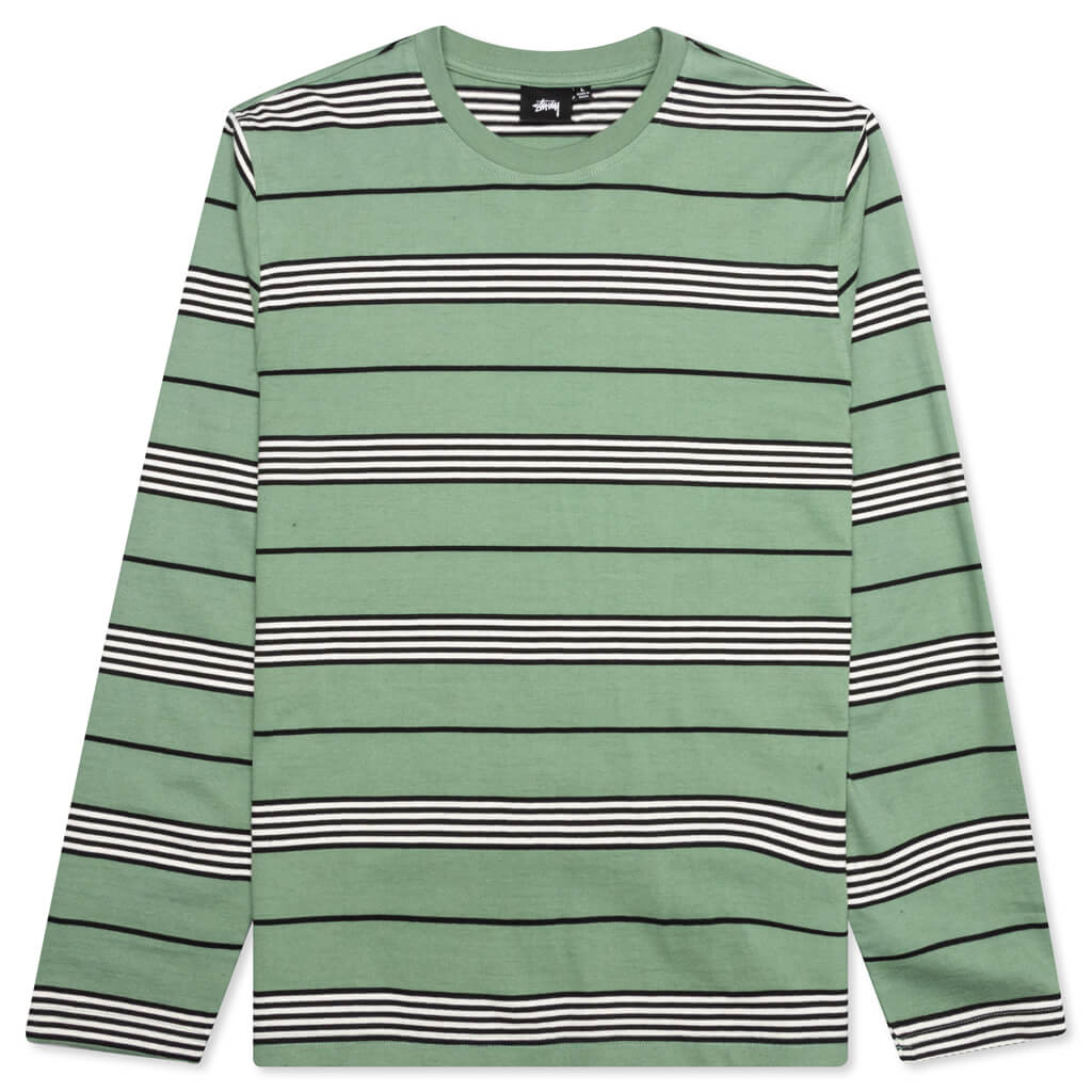 Asher Stripe L/S Crew - Green