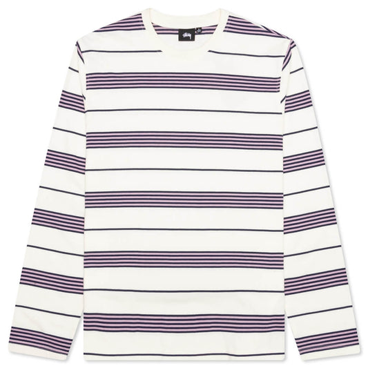 Asher Stripe L/S Crew - Natural