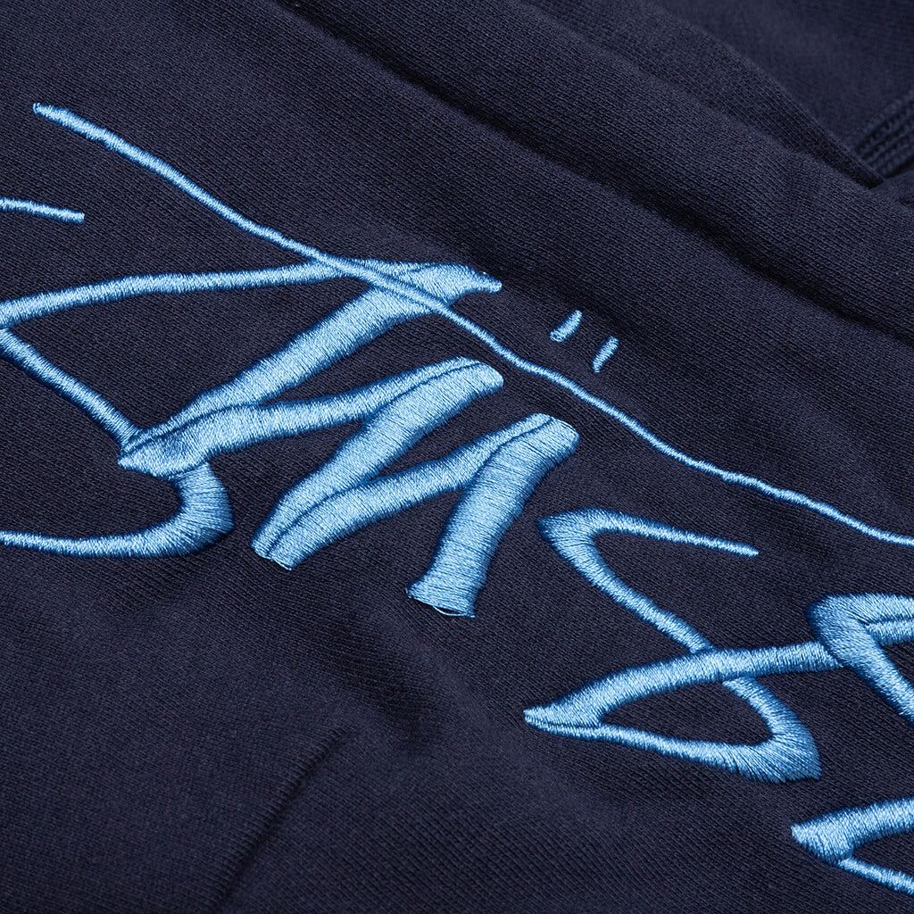 Back Hood Applique Hoodie - Navy
