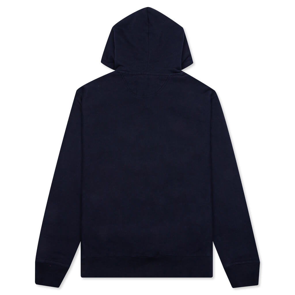 Back Hood Applique Hoodie - Navy