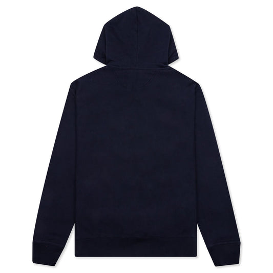 Back Hood Applique Hoodie - Navy