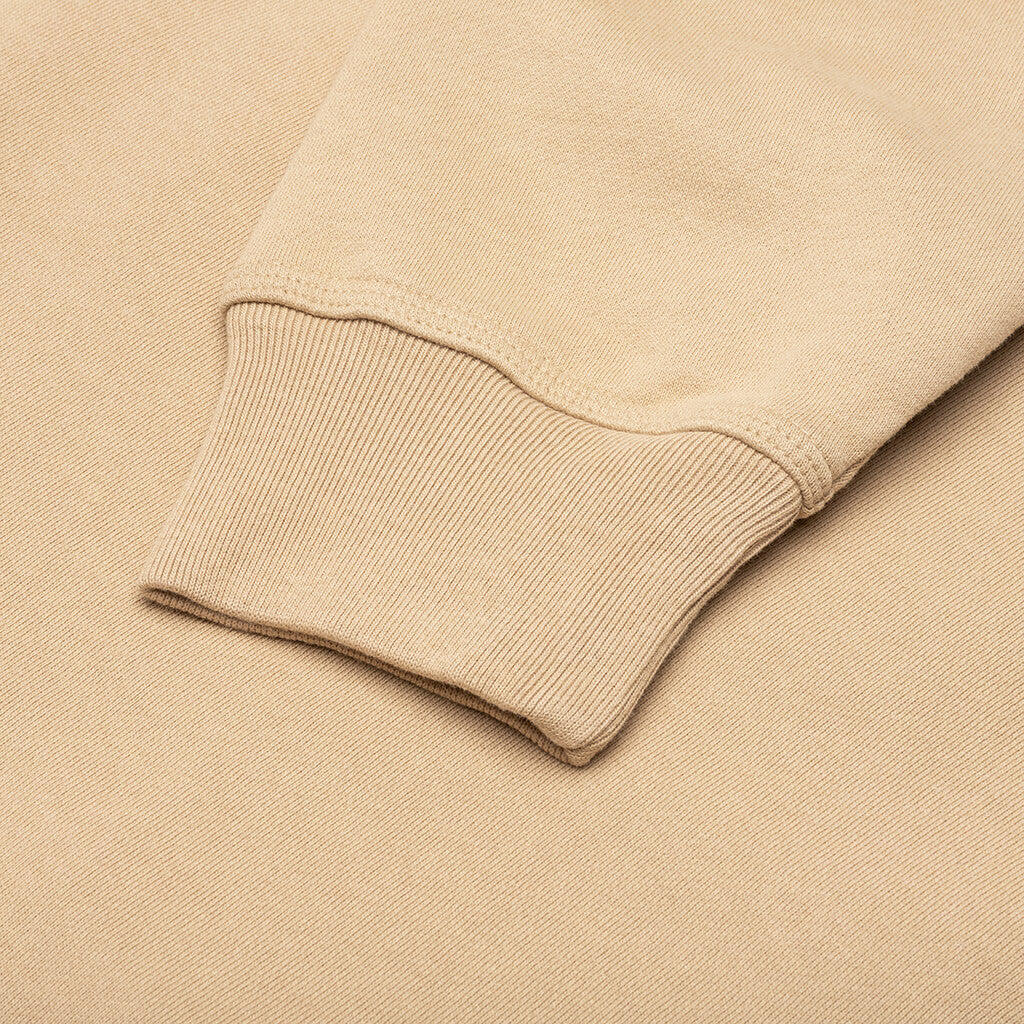 Back Hood Applique Hoodie - Beige