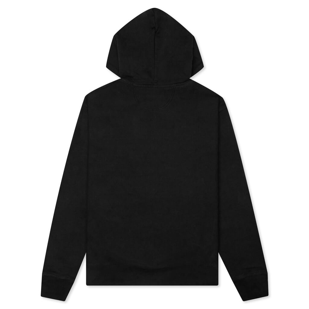Basic Applique Hoodie - Black