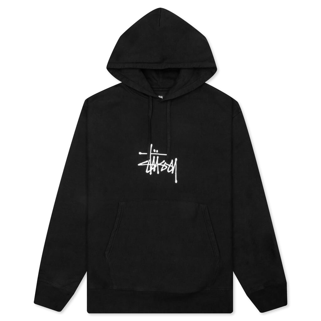 Basic Applique Hoodie - Black