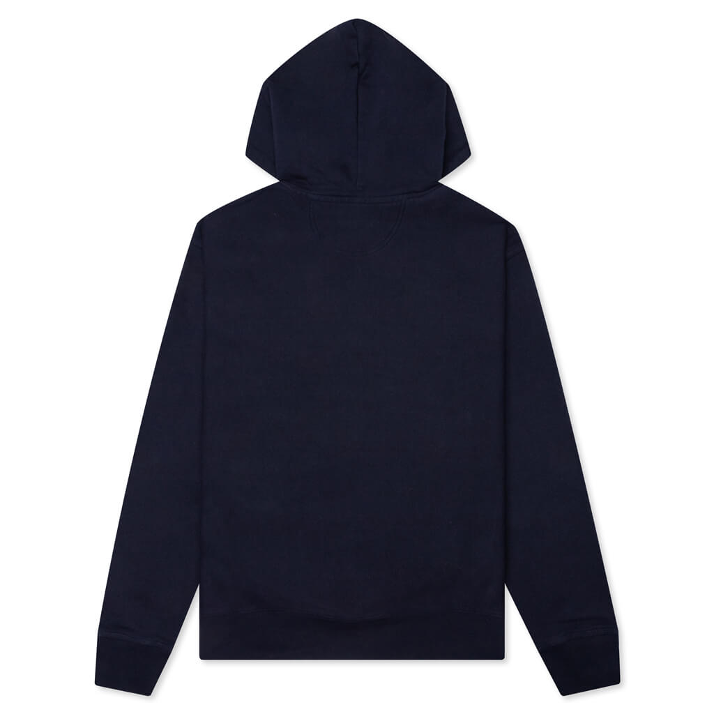 Basic Applique Hoodie - Navy