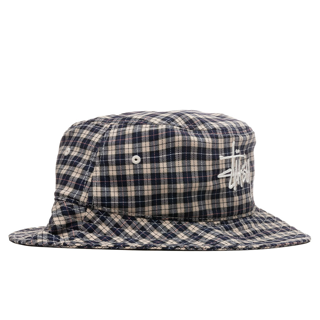 Basic Plaid Bucket Hat - Off White