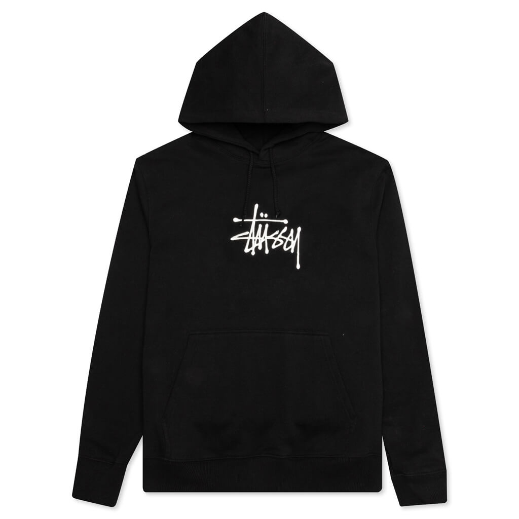 Basic Applique Hoodie - Black
