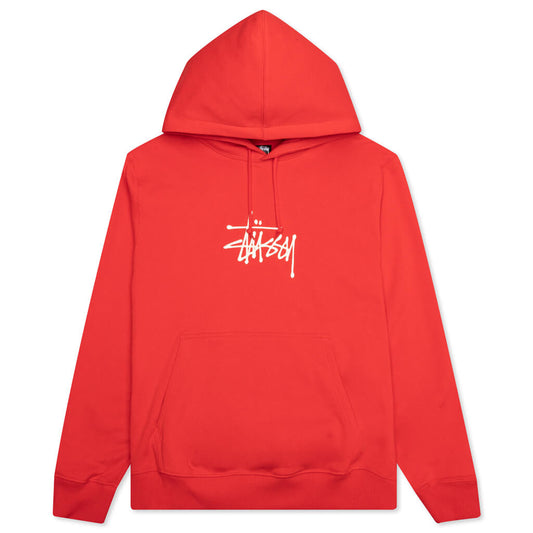 Basic Applique Hoodie - Red