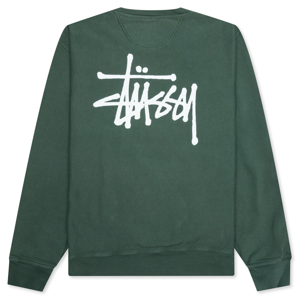 Basic Stussy Pigment Dyed Crew - Forest