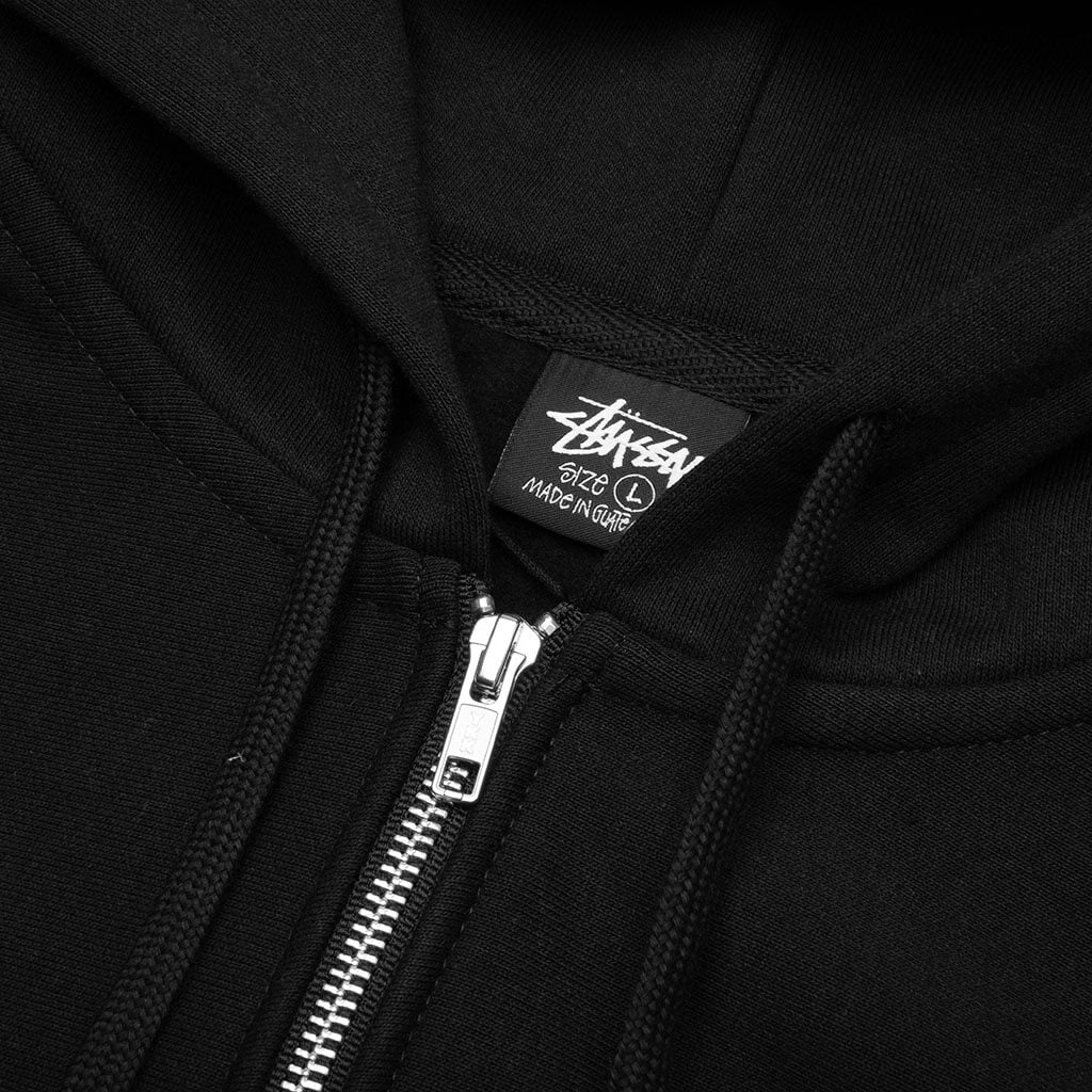 Basic Stussy Zip Hoodie - Black
