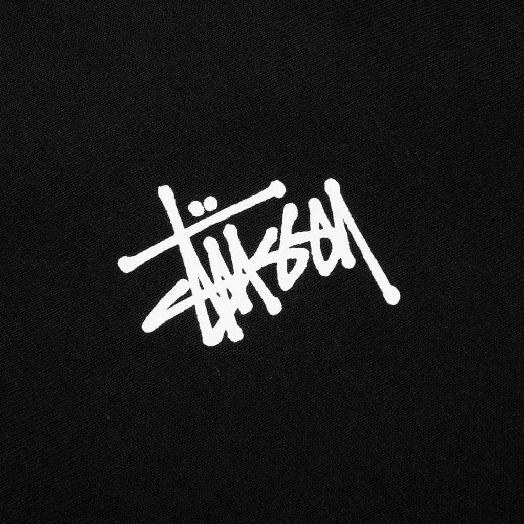 Basic Stussy Zip Hoodie - Black