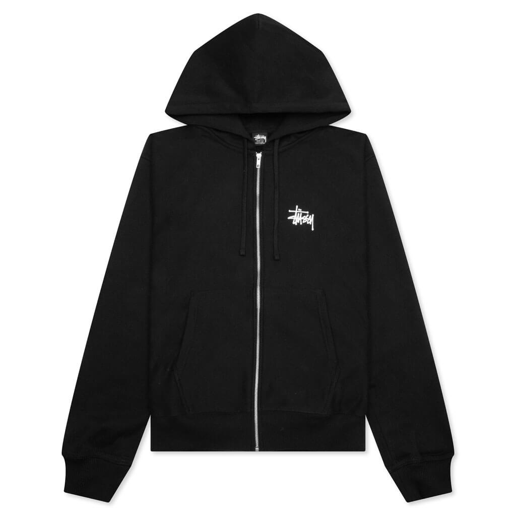 Basic Stussy Zip Hoodie - Black
