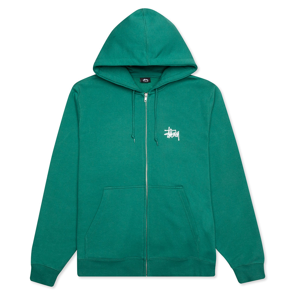 Basic Zip Hoodie - Dark Green