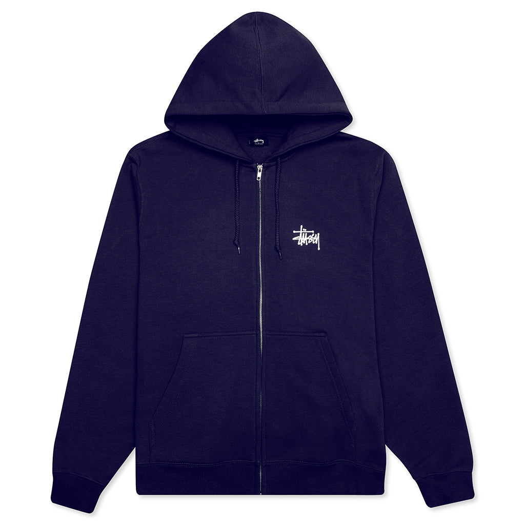 Basic Zip Hoodie - Navy