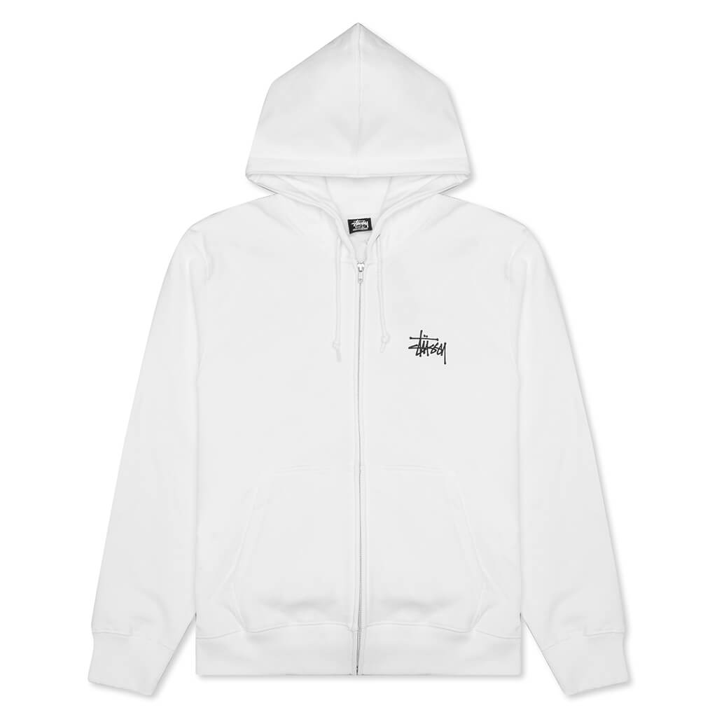 Basic Zip Hoodie - White