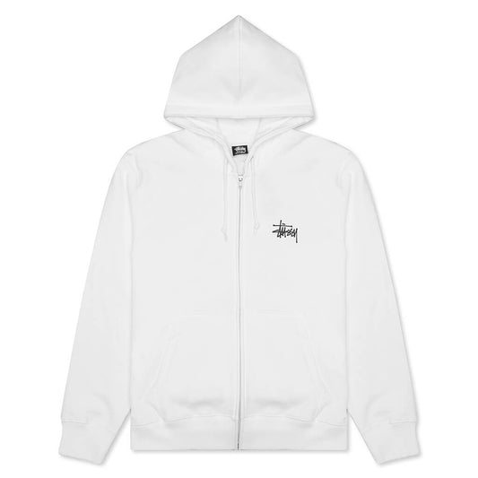 Basic Zip Hoodie - White