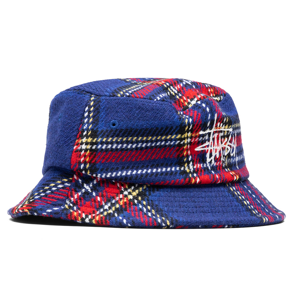 Big Logo Plaid Bucket Hat - Blue