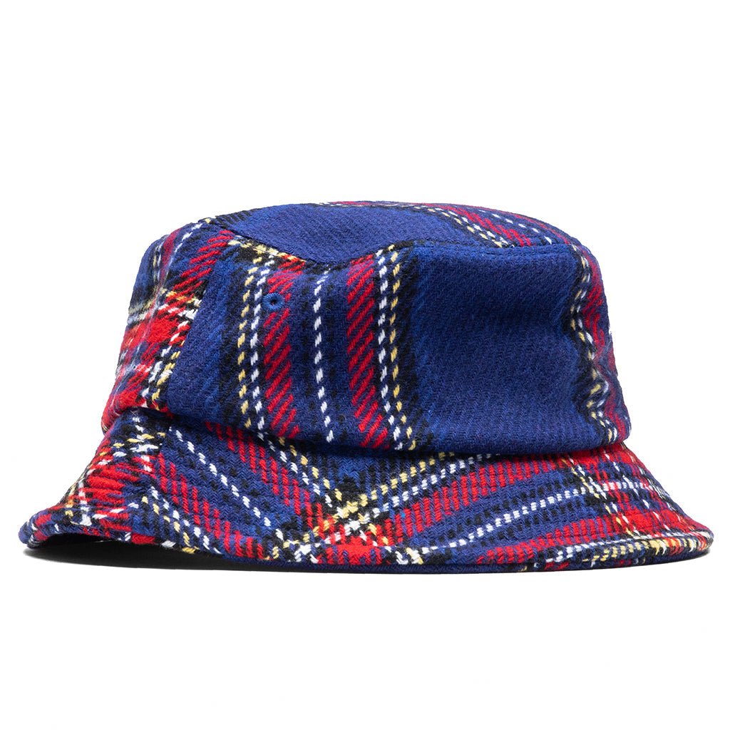 Big Logo Plaid Bucket Hat - Blue