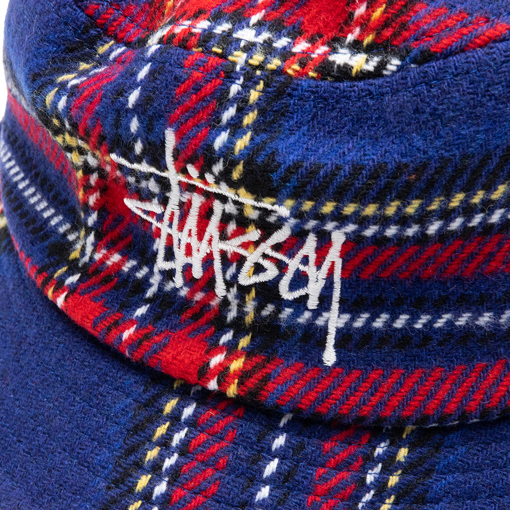 Big Logo Plaid Bucket Hat - Blue