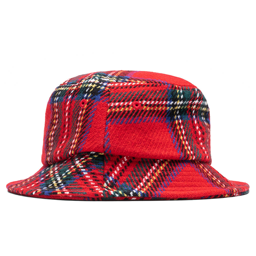 Big Logo Plaid Bucket Hat - Red
