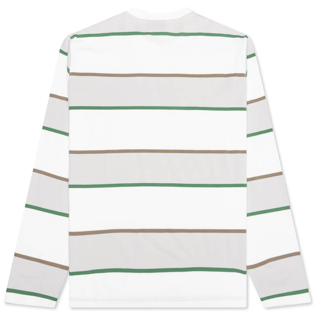 Bold Stripe L/S Crew - Bone
