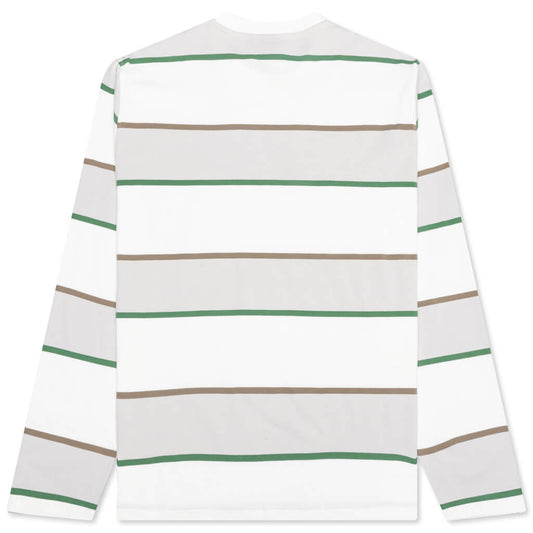 Bold Stripe L/S Crew - Bone