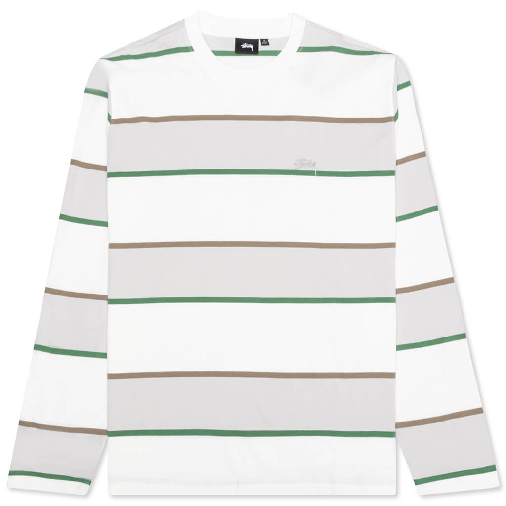 Bold Stripe L/S Crew - Bone