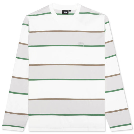 Bold Stripe L/S Crew - Bone